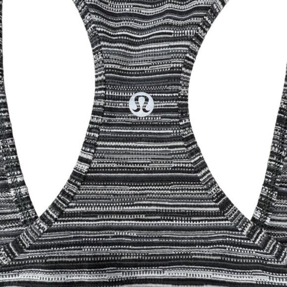 LULULEMON Cool Racerback Tank Light Luon Size 4 Cyber Black Deep Coal - Picture 6 of 6